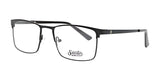 Rectangular Smoke PART eyeglasses featuring black frames and clear lenses, crafted for reducing glare and providing UV protection, displayed on a white background.