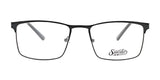 Rectangular eyeglasses with a thin metal frame and clear lenses, branded with "Smoke" on the lens. The Smoke PART Eyeglasses | Size 53 offer UV protection, ensuring comfort in sunlight.