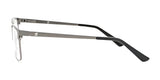 Side view of the Smoke PART Eyeglasses | Size 53, featuring a slim frame and black temple tips, presented against a white background and highlighting their advanced glare reduction for clear vision.