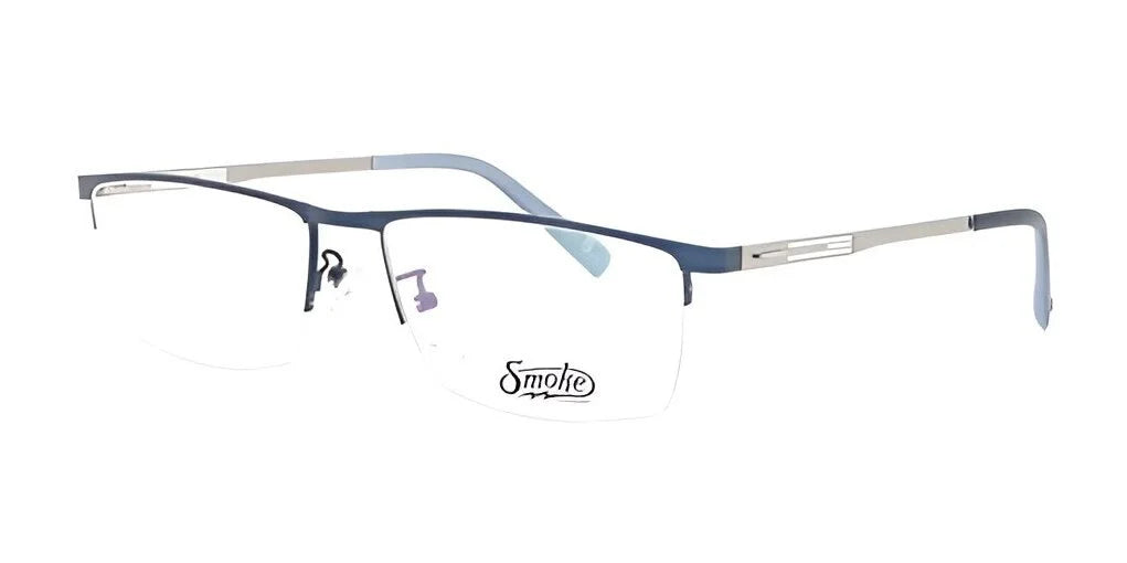 Smoke ROUGHED UP Eyeglasses Blue Non Prescription