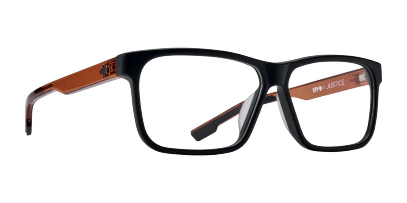 SPY JUSTICE Eyeglasses Matte Black Trans Sepia