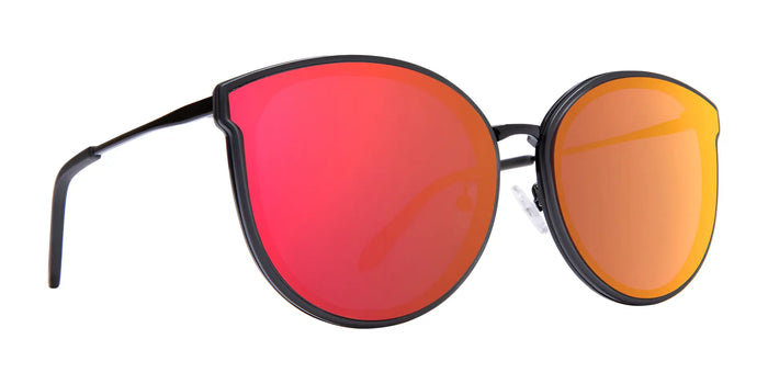 SPY COLADA Sunglasses | Size 63 / Translucent Grey Matte Gloss Black / Rose with Burgundy Flash Mirror