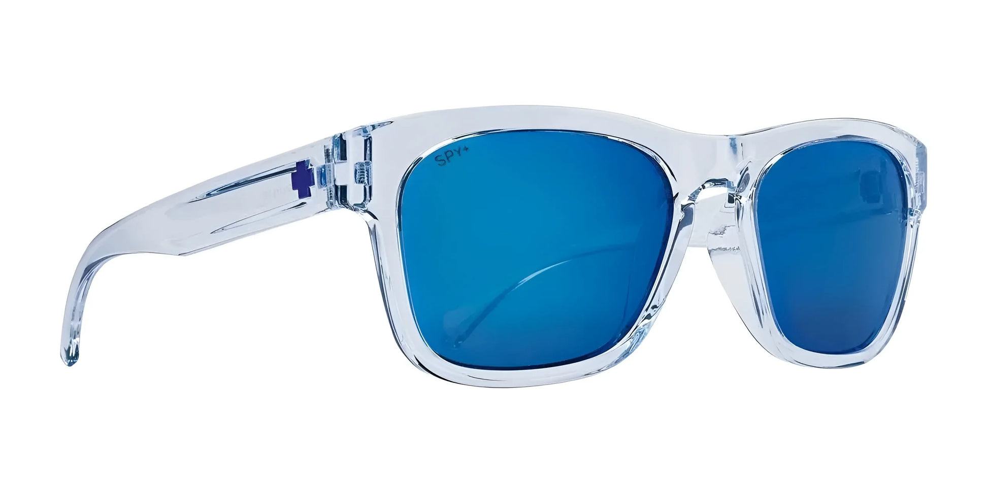 SPY Crossway Sunglasses Translucent Light Blue / Gray with Navy Spectra Mirror