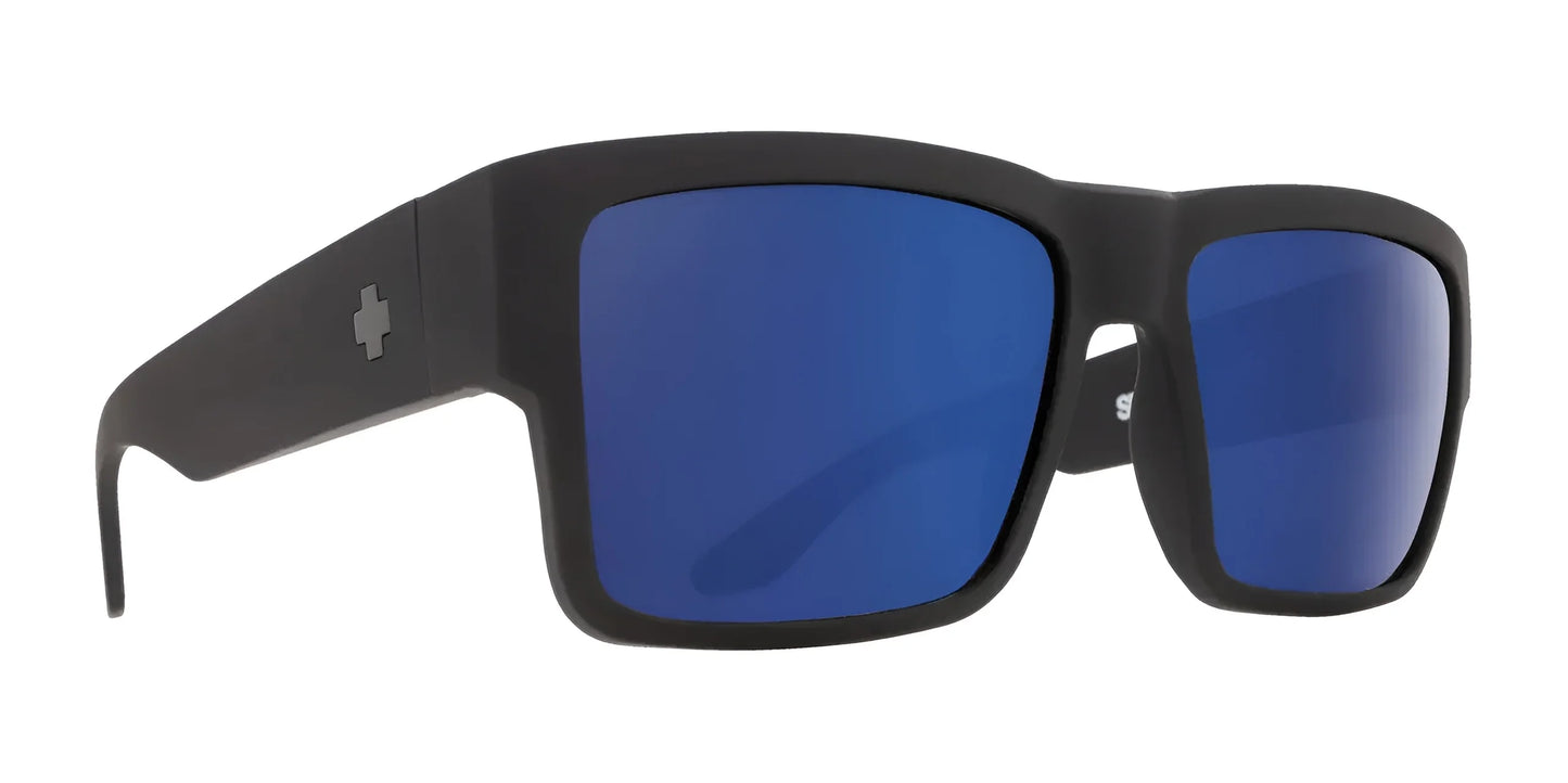 SPY CYRUS Sunglasses Soft Matte Black / Happy Dark Gray Green Polar with Dark Blue Spectra Mirror