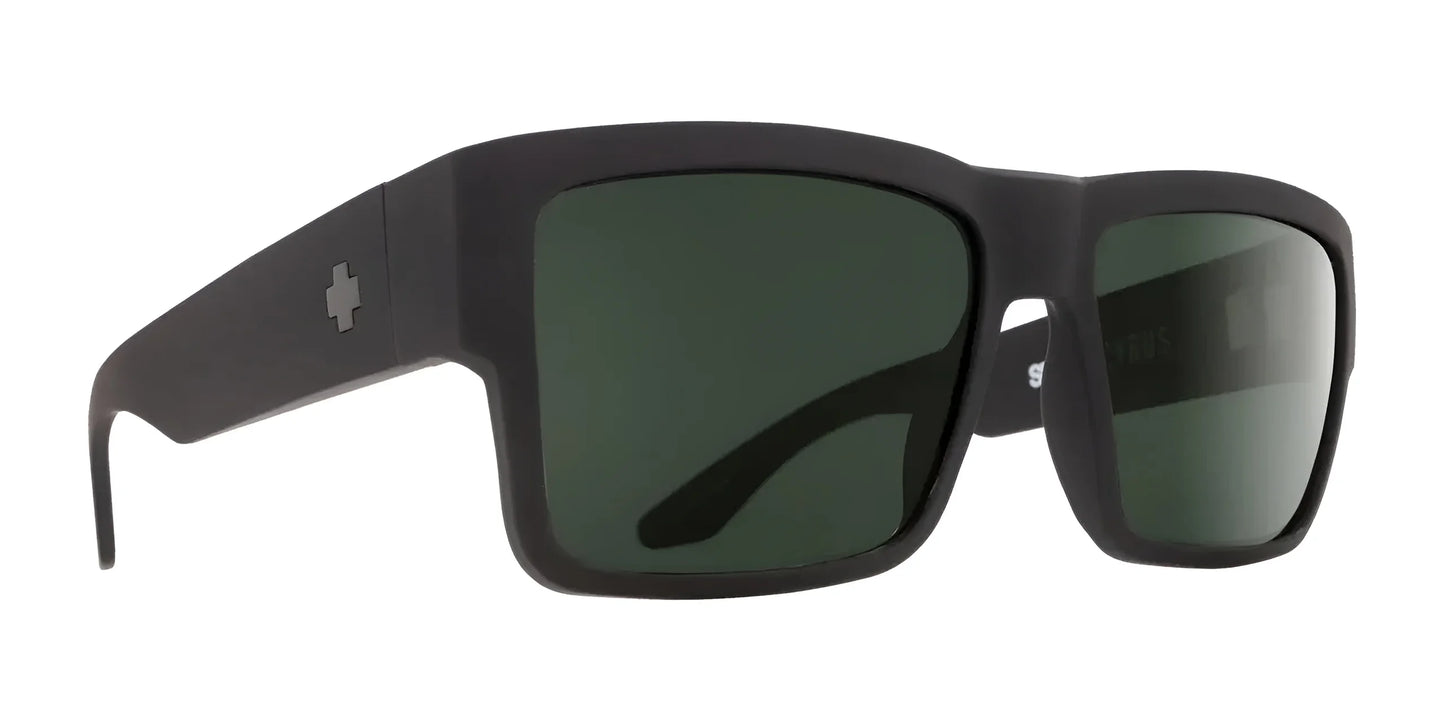 SPY CYRUS Sunglasses Black Soft Matte / HD Plus Grey Green Polar