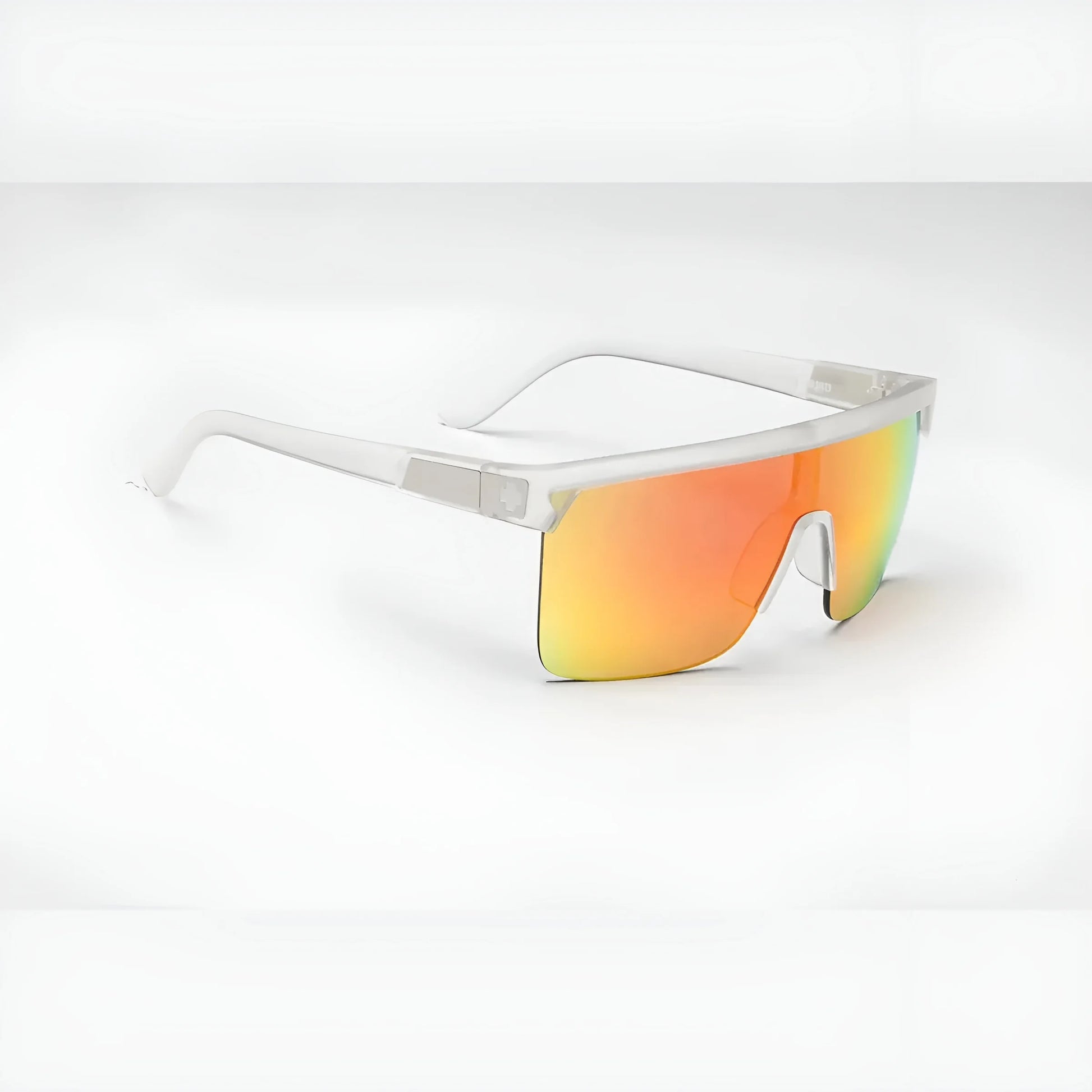 SPY FLYNN 50/50 Sunglasses Crystal Matte / HD Plus Grey Green with Red Spectra Mirror
