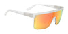 SPY FLYNN 50/50 Sunglasses | Size 134 / Crystal Matte / Happy Gray Green with Red Spectra Mirror