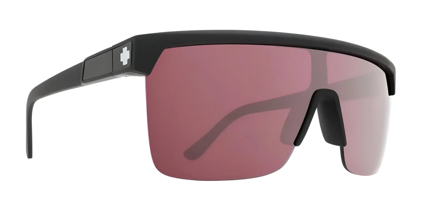 SPY FLYNN 50/50 Sunglasses Black Matte / HD Plus Rose with Silver Spectra Mirror
