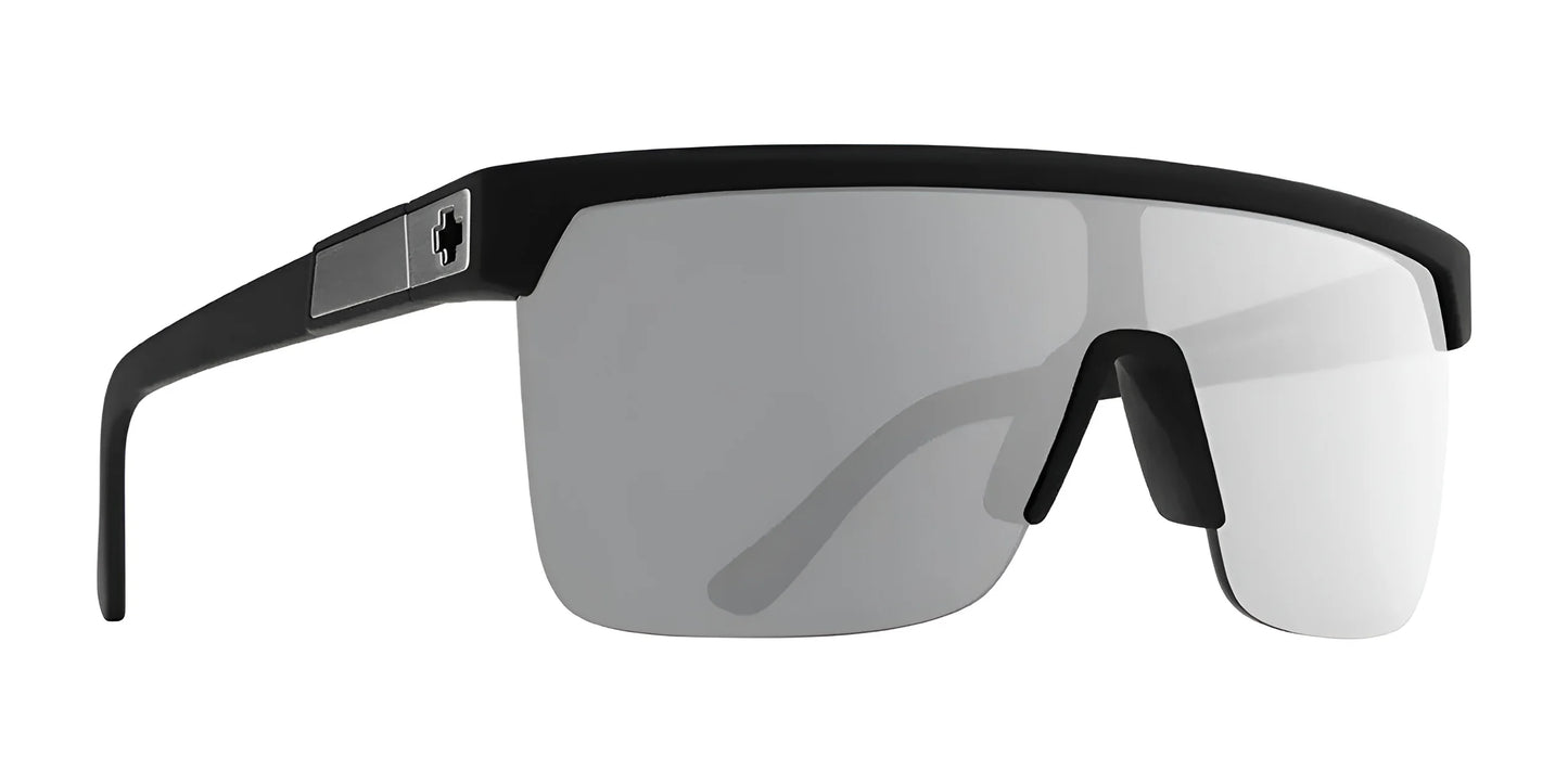 SPY FLYNN 50/50 Sunglasses Soft Matte Black / Happy Gray Green Polar with Silver Spectra Mirror