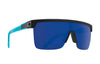 SPY FLYNN 50/50 Sunglasses | Size 134 / Soft Matte Black Translucent Blue / Happy Gray Green with Dark Blue Spectra