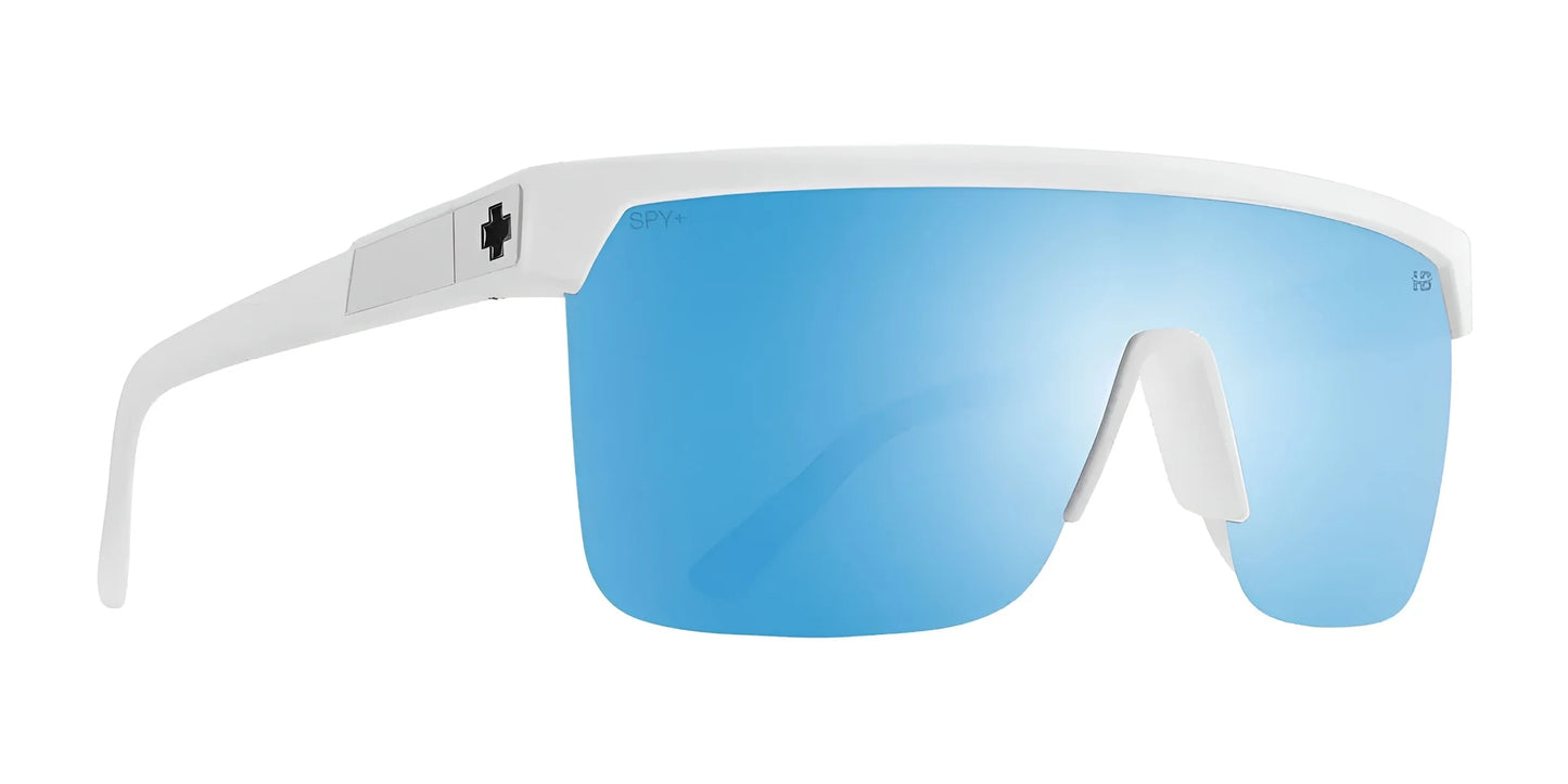 SPY FLYNN 50/50 Sunglasses Matte White / Happy Boost Bronze Polar Ice Blue Spectra Mirror