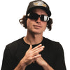 SPY GENRE Sunglasses | Size 54 / Translucent Aqua Matte Black / Happy Gray with Purple Spectra Mirror