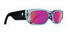SPY GENRE Sunglasses | Size 54 / Translucent Aqua Matte Black / Happy Gray with Purple Spectra Mirror