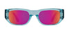 SPY GENRE Sunglasses | Size 54 / Translucent Aqua Matte Black / Happy Gray with Purple Spectra Mirror