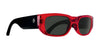 SPY GENRE Sunglasses | Size 54 / Translucent Red Matte Black / Happy Gray Green