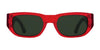 SPY GENRE Sunglasses | Size 54 / Translucent Aqua Matte Black / Happy Gray with Purple Spectra Mirror