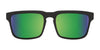 SPY HELM Sunglasses | Size 57 / Black Soft Matte / Happy Gray Green