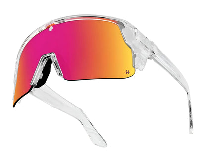 SPY MONOLITH 50/50 Sunglasses Crystal / Happy Pink Spectra Mirror