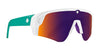 SPY MONOLITH Speed Sunglasses | Size 142 / Matte White Teal / Happy Gray Green Dark Purple Spectra Mirror