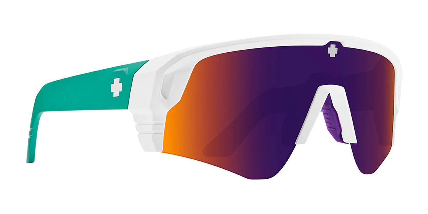 SPY MONOLITH Speed Sunglasses White / Happy Dark Purple Mirror