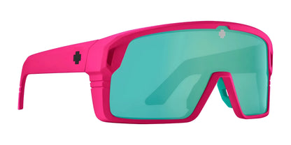 SPY Monolith Sunglasses Neon Pink Matte / Happy Bronze with Light Green Spectra Mirror