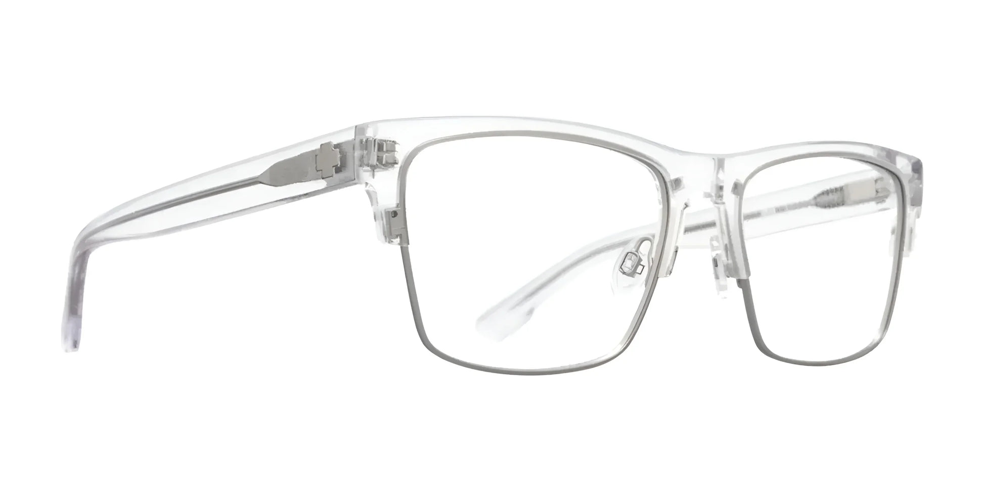 SPY Weston 50/50 Eyeglasses Crystal Silver Matte