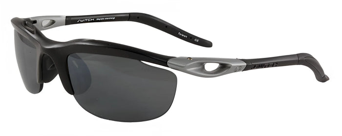 Switch H-Wall Sweptback Sunglasses / Matte Black / True Color Gray Reflection Silver Non Polarized / Size 62