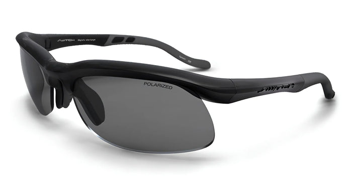 Switch Tenaya Lake Sunglasses / Shiny Black / True Color Gray Reflection Silver Polarized / Size 67
