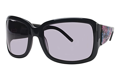 Takumi T9763 Sunglasses | Size 61—bold black frames with rose, violet, and blue crystal details on the temples add standout style for trendsetters.