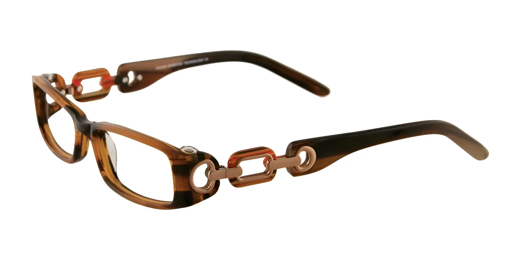 Takumi T9924 Eyeglasses with Clip-on Sunglasses Marbled Brown