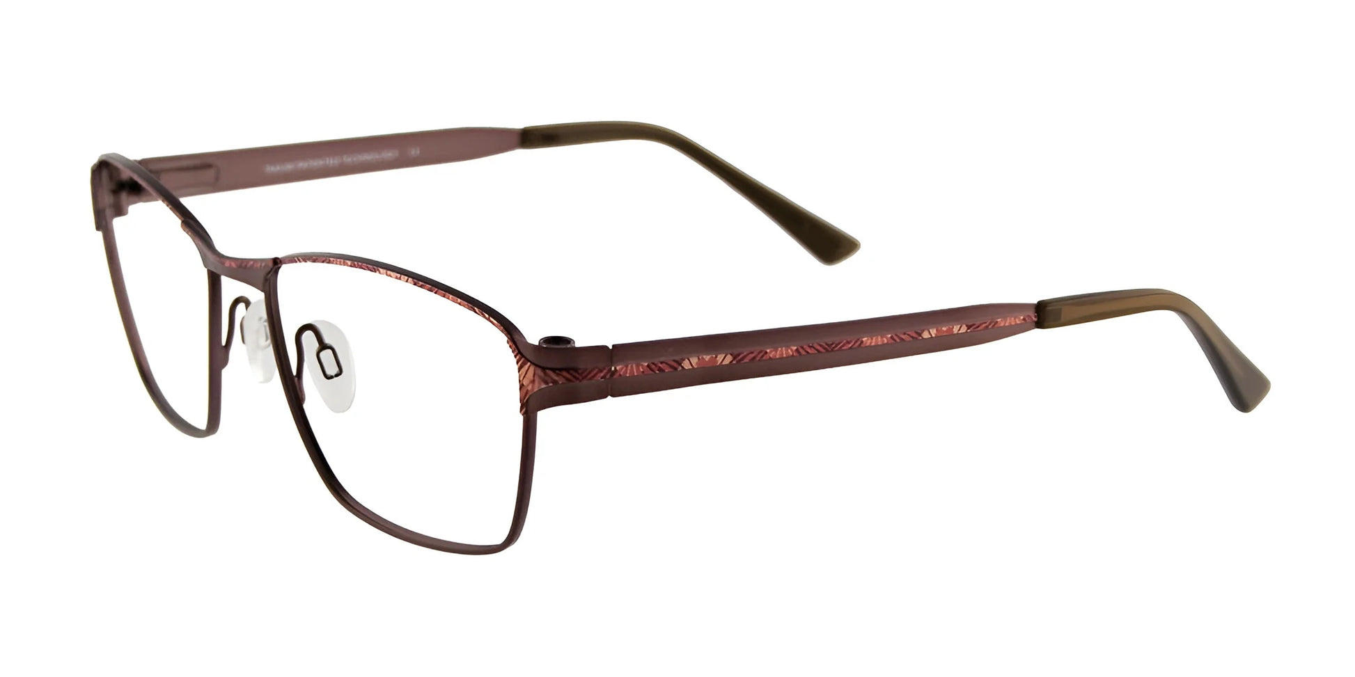 Takumi T9955 Eyeglasses with Clip-on Sunglasses Satin Brown & Red