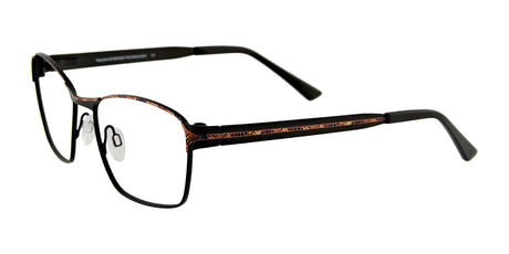 Takumi T9955 Eyeglasses with Clip-on Sunglasses Satin Black & Brown