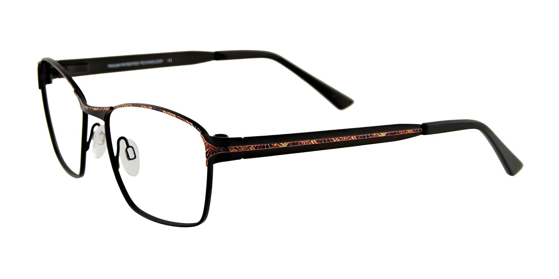 Takumi T9955 Eyeglasses with Clip-on Sunglasses Satin Black & Brown