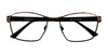 Takumi T9955 Eyeglasses with Clip-on Sunglasses | Size 54 / Satin Brown & Red