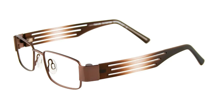 Takumi T9978 Eyeglasses with Clip-on Sunglasses | Size 44 / Satin Brown