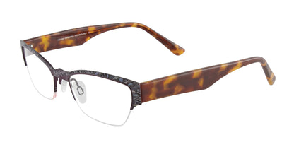 Takumi T9996 Eyeglasses with Clip-on Sunglasses Drkpurp & Grey / Caramel & Honey