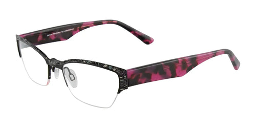 Takumi T9996 Eyeglasses with Clip-on Sunglasses / Size 48 / Blk & Grey/Pink & Drkred