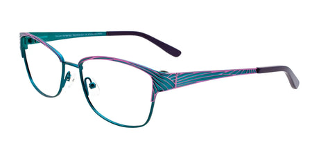 Takumi TK1009 Eyeglasses with Clip-on Sunglasses Satin Teal & Purple