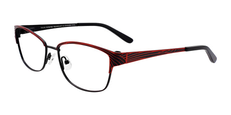 Takumi TK1009 Eyeglasses with Clip-on Sunglasses Satin Black & Red