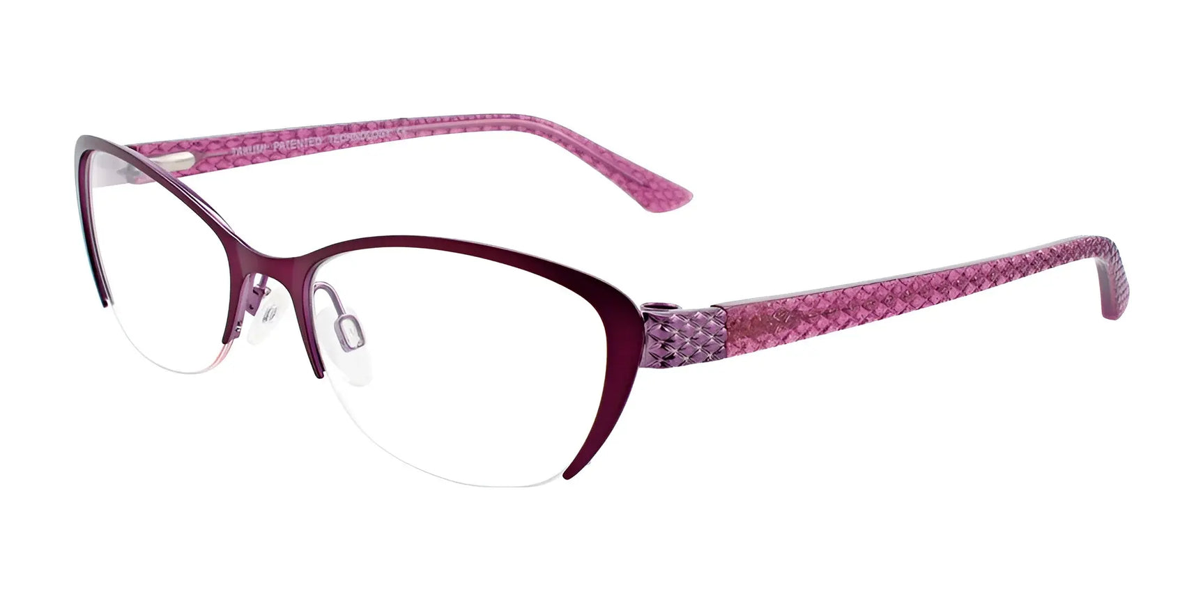 Takumi TK1013 Eyeglasses with Clip-on Sunglasses Satin Dark Plum