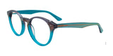 Takumi TK1017 Eyeglasses with Clip-on Sunglasses Crystal Teal & Black With Purple Shimmer