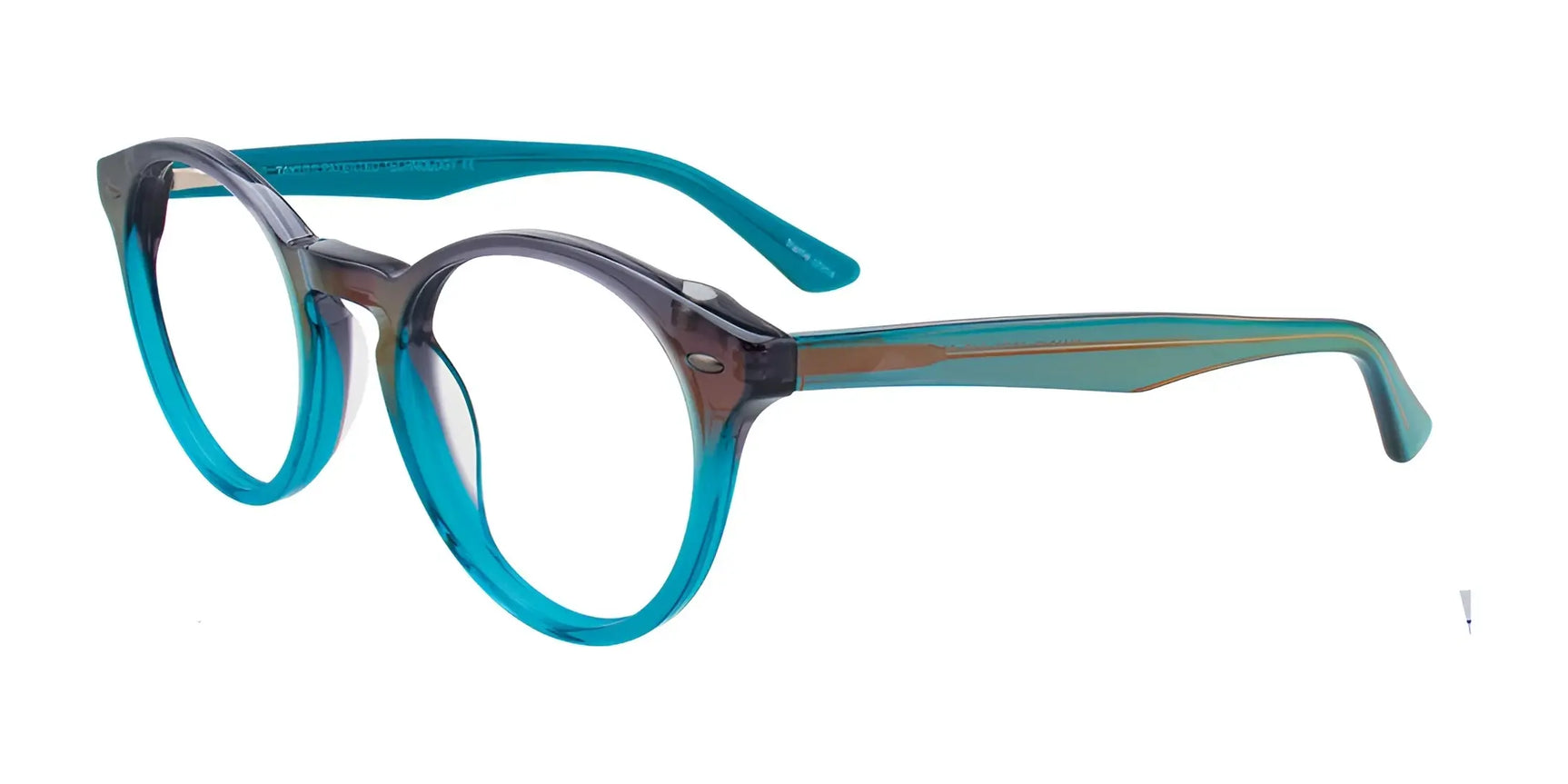 Takumi TK1017 Eyeglasses with Clip-on Sunglasses Crystal Teal & Black With Purple Shimmer