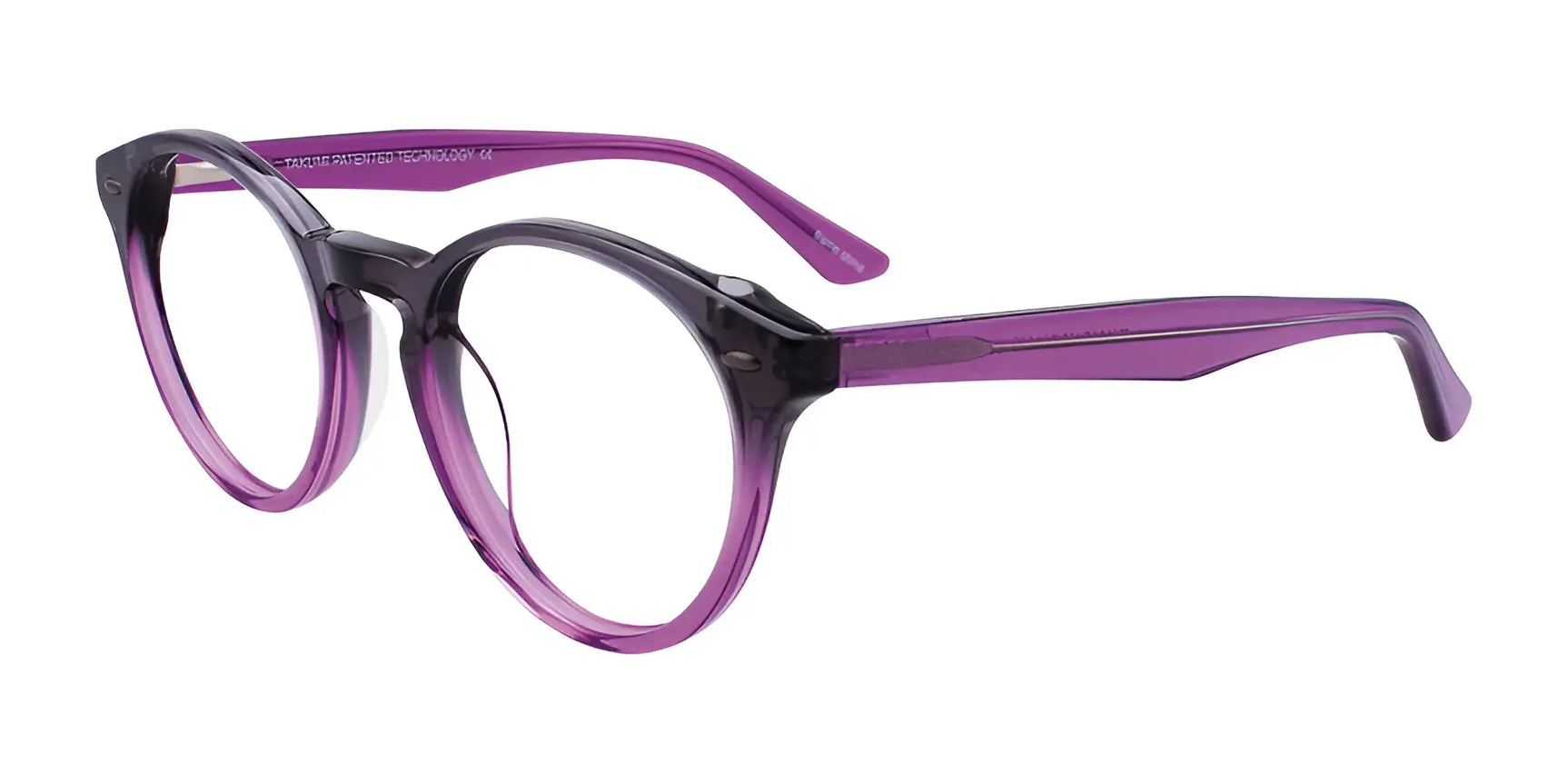 Takumi TK1017 Eyeglasses with Clip-on Sunglasses Crystal Purple & Black With Gold Shimmer