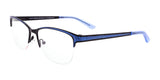 Takumi TK1021 Eyeglasses with Clip-on Sunglasses Shiny Blue & Satin Black / Kit 2 Clips