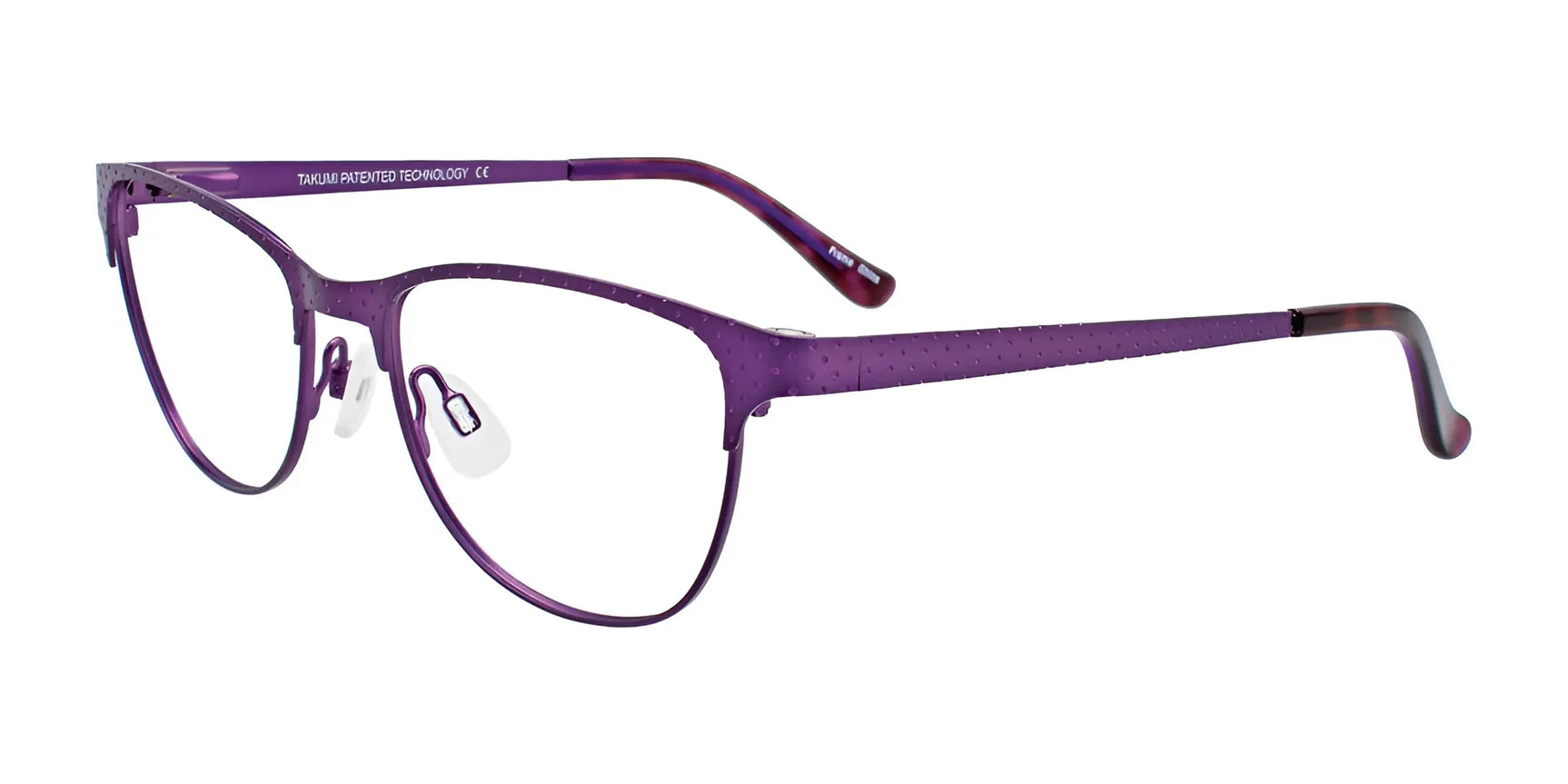 Takumi TK1022 Eyeglasses with Clip-on Sunglasses Satin Purple