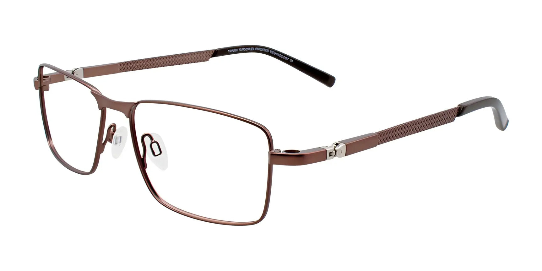 Takumi TK1025 Eyeglasses with Clip-on Sunglasses Satin Brown