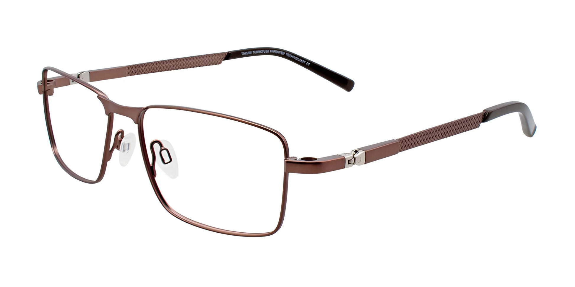 Takumi TK1025 Eyeglasses with Clip-on Sunglasses Satin Brown