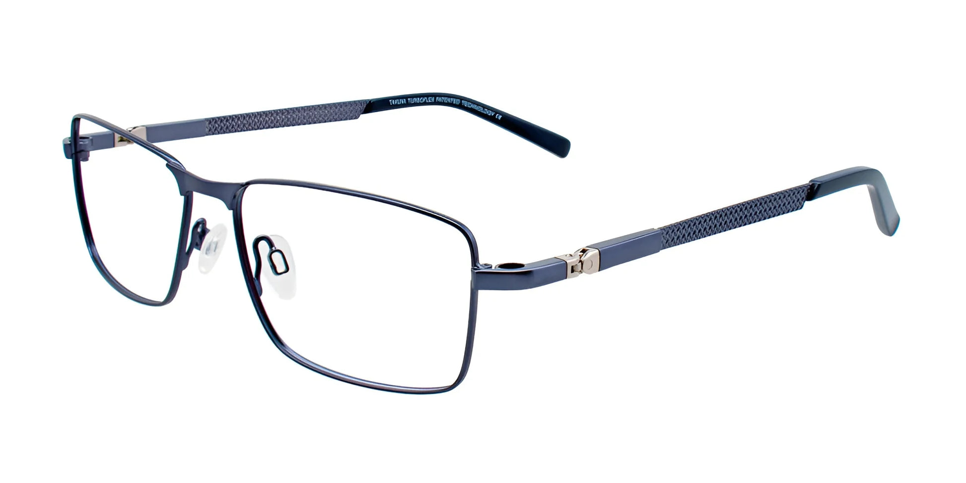 Takumi TK1025 Eyeglasses with Clip-on Sunglasses Satin Steel Blue