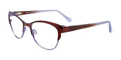 Takumi TK1027 Eyeglasses with Clip-on Sunglasses Satin Brown & Lilac