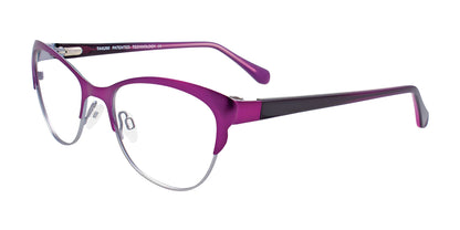 Takumi TK1027 Eyeglasses with Clip-on Sunglasses Satin Purple & Silver